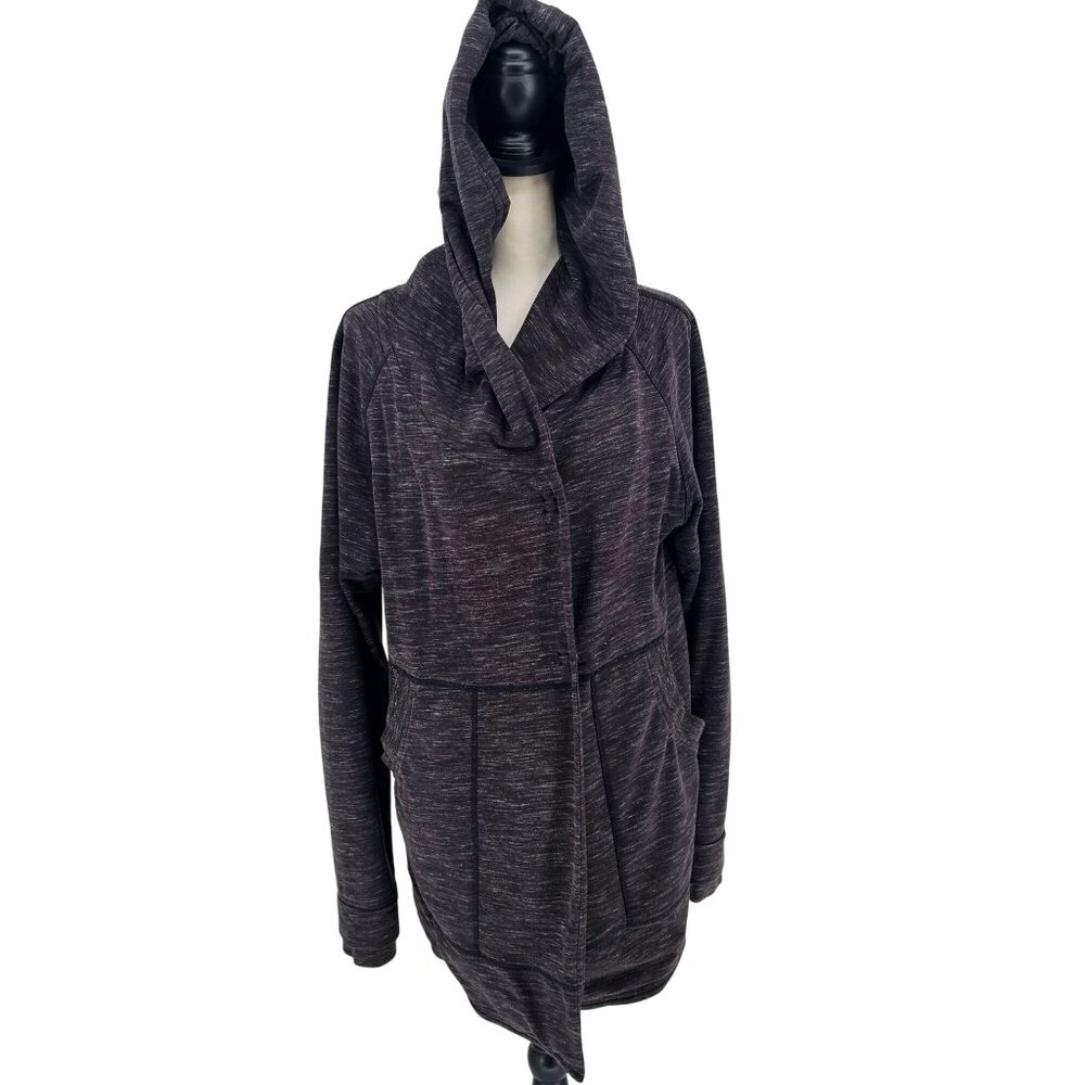 Lululemon Find Your Centre Wrap Jacket 6 Heathered Gray Hooded‎ Yoga Athleisure